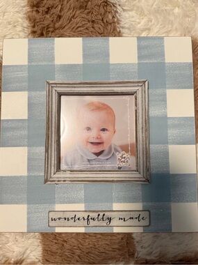 Blue Check 'Wonderfully Made' Picture Frame by Glory Haus